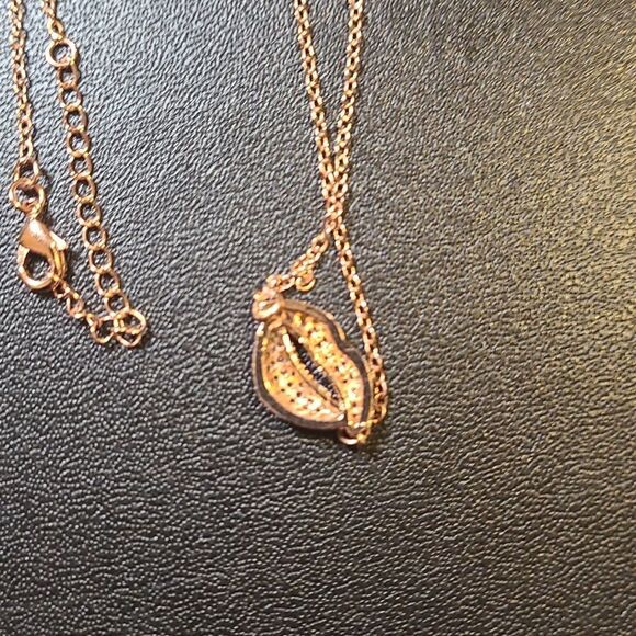 K&Y Rose Gold plated cubic zirconia necklace adjustable 9in chain - Picture 3 of 3